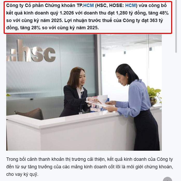 HCM vừa báo lãi… nhưng thứ đáng chú ý nhất lại ‘biến mất’