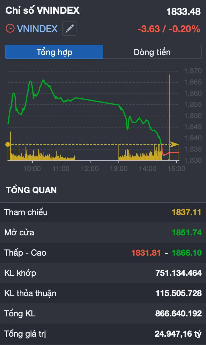 VN-Index giữ điểm nhưng thị trường đang "Rút chân"? Cú bán cuối phiên tiết lộ gì về dòng tiền