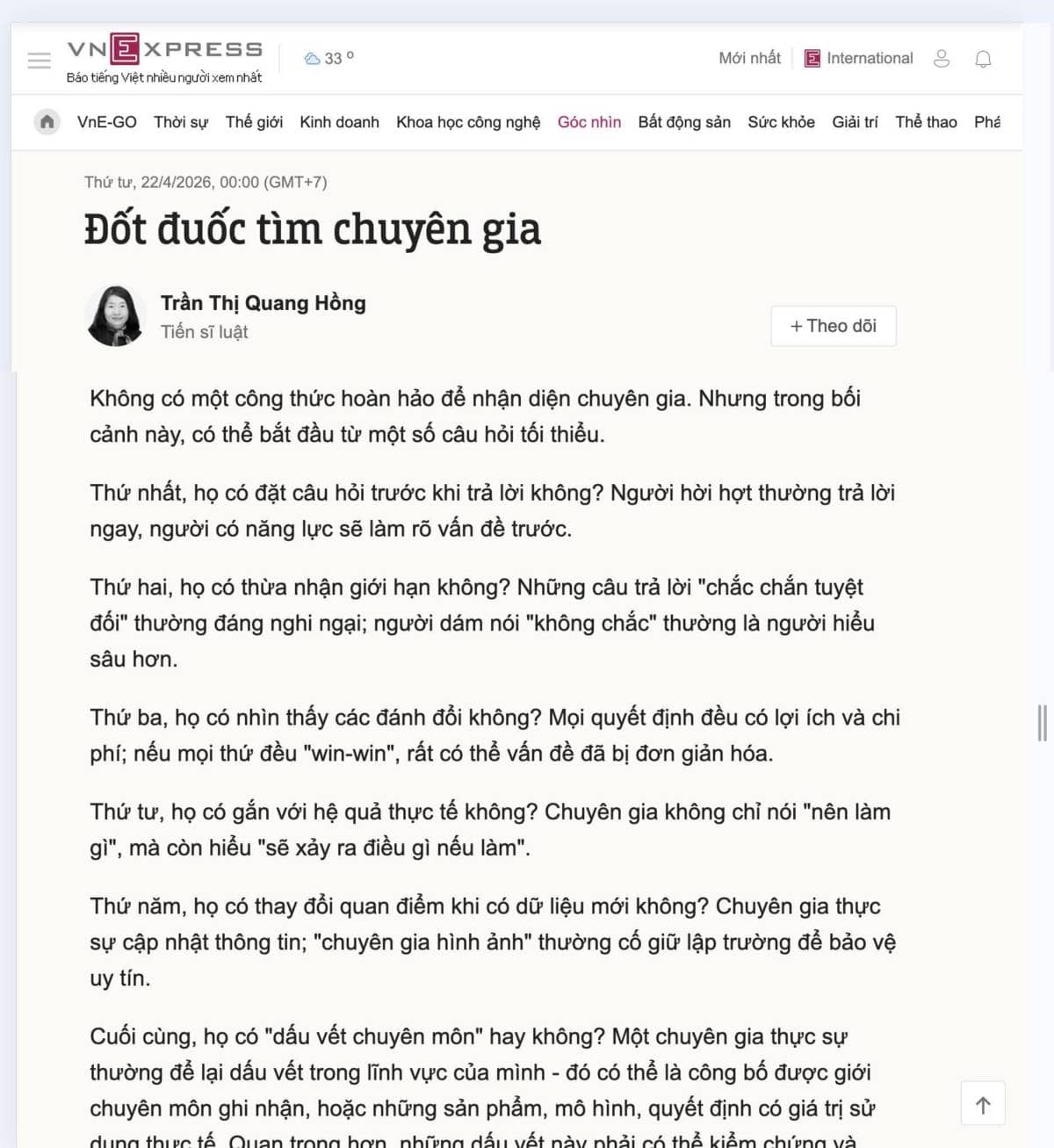 "Đốt đuốc tìm chuyên gia"