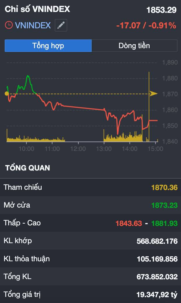 VN-Index giảm hơn 17 điểm - "Cú rũ bỏ lành mạnh" hay tín hiệu gãy sóng trước kỳ nghỉ lễ?