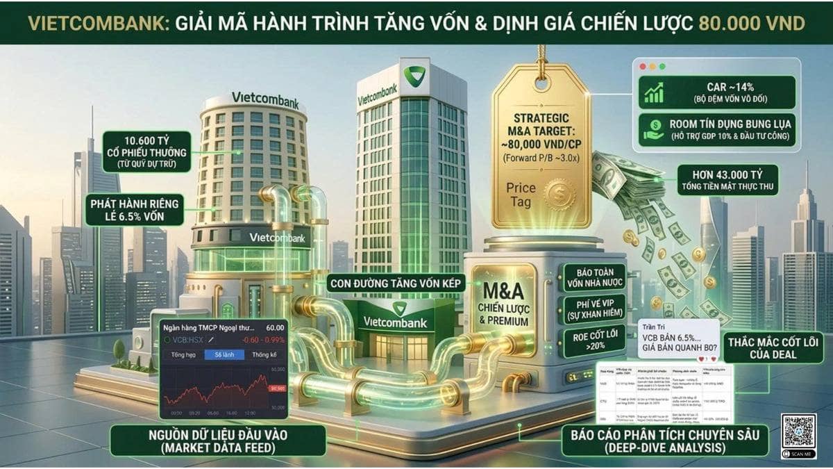 [PHÂN TÍCH] VCB: "GAME" TĂNG VỐN TỶ ĐÔ VÀ GIẢI MÃ CHO ĐỊNH GIÁ 80.000 VNĐ. Vietcombank (VCB) – "anh  ...