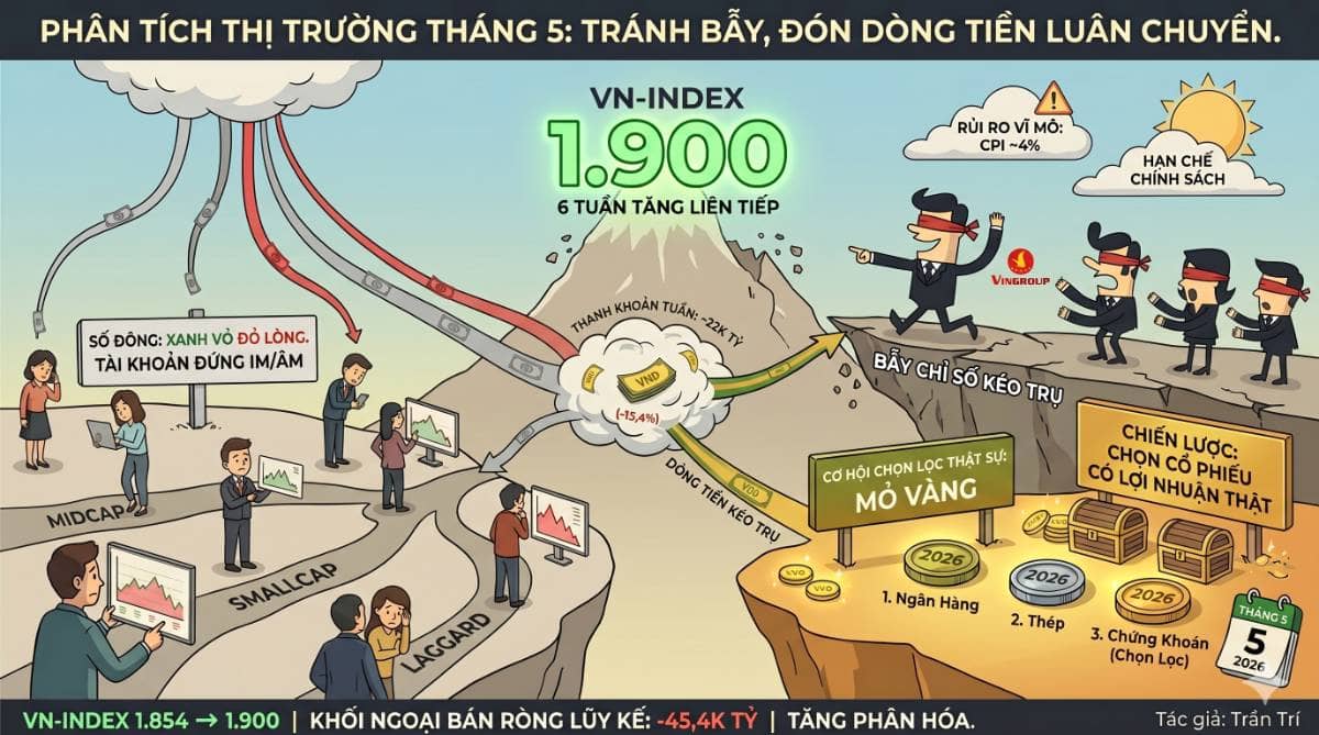 VN-Index Sát 1.900: Tại Sao Điểm Số Tăng Nhưng Tài Khoản Đứng Im?