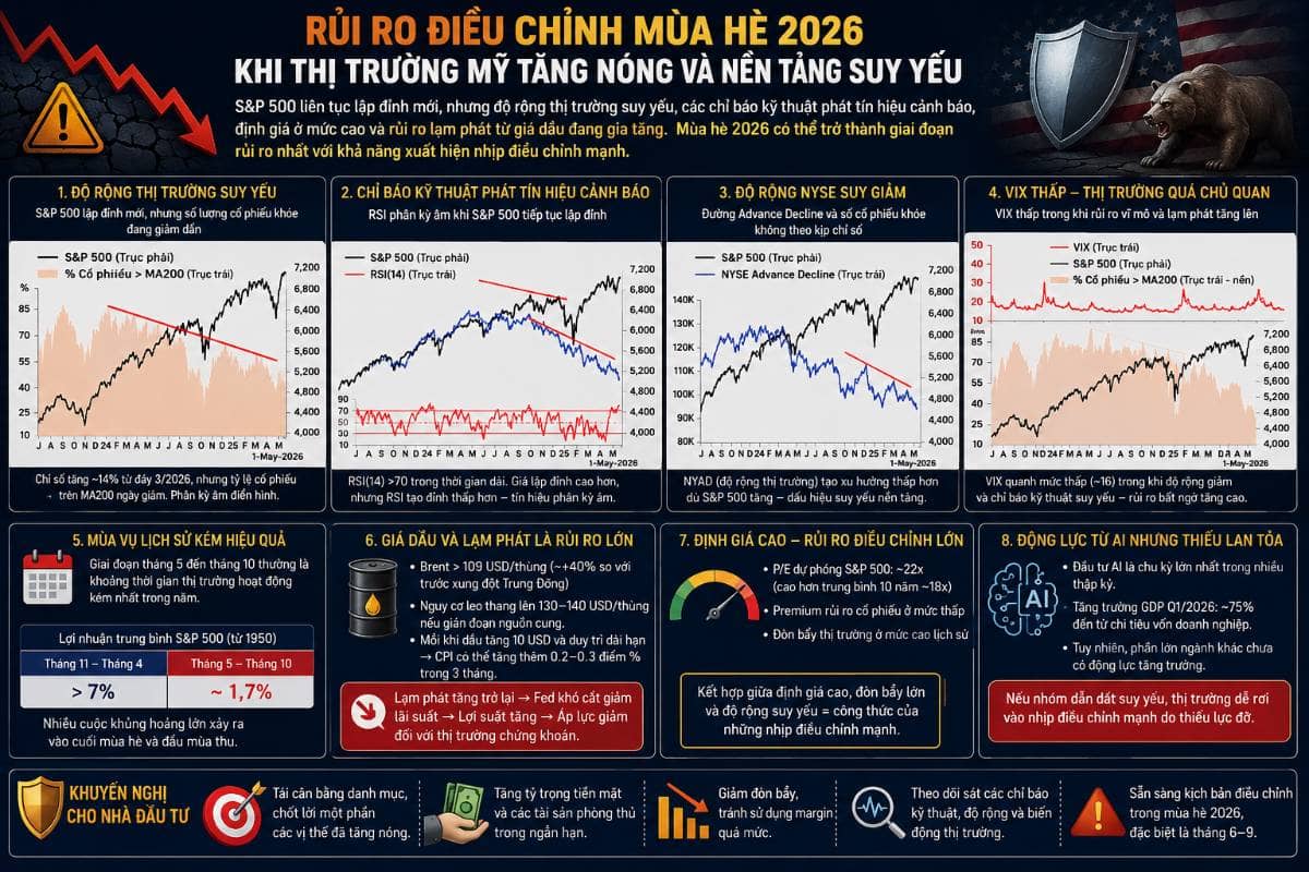 Rủi ro thị trường tăng mạnh khi nhà đầu tư quá lạc quan