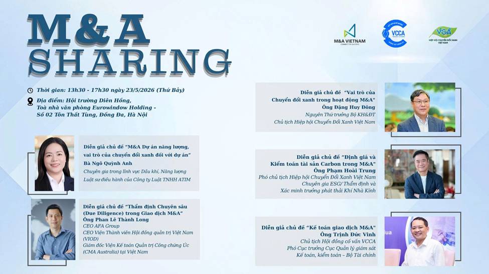M&A SHARING 23.05.2026 - CẦU NỐI TRI THỨC – ĐỘNG LỰC TĂNG TRƯỞNG. ---. M&A SHARING với tiêu chí CẦU  ...