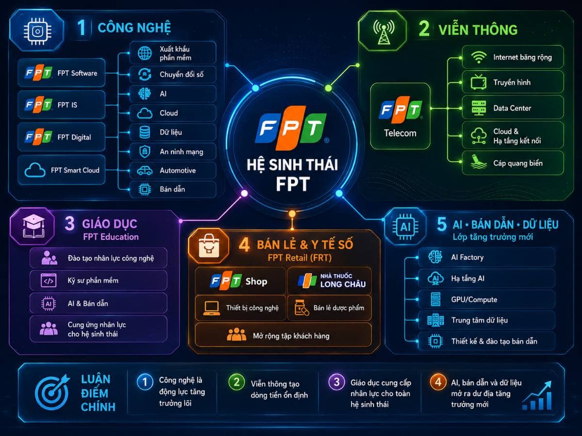 "GỌNG KÌM" tăng trưởng FPT - FRT: khi công nghệ cốt lõi hòa quyện cùng hệ sinh thái bán lẻ dược phẩm