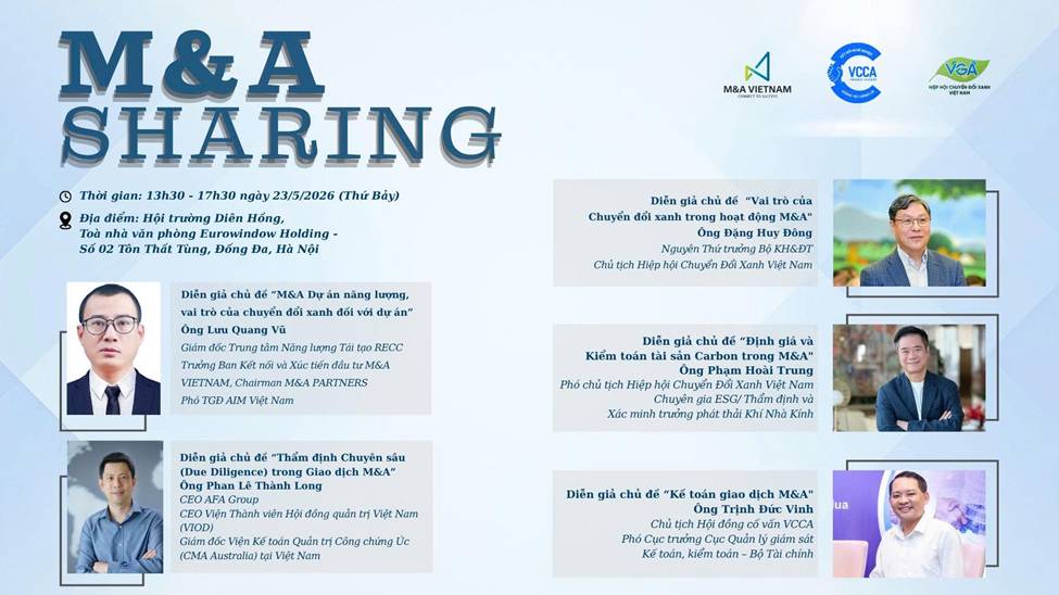 M&A SHARING 23.05.2026 - CẦU NỐI TRI THỨC – ĐỘNG LỰC TĂNG TRƯỞNG. ---. M&A SHARING với tiêu chí CẦU  ...