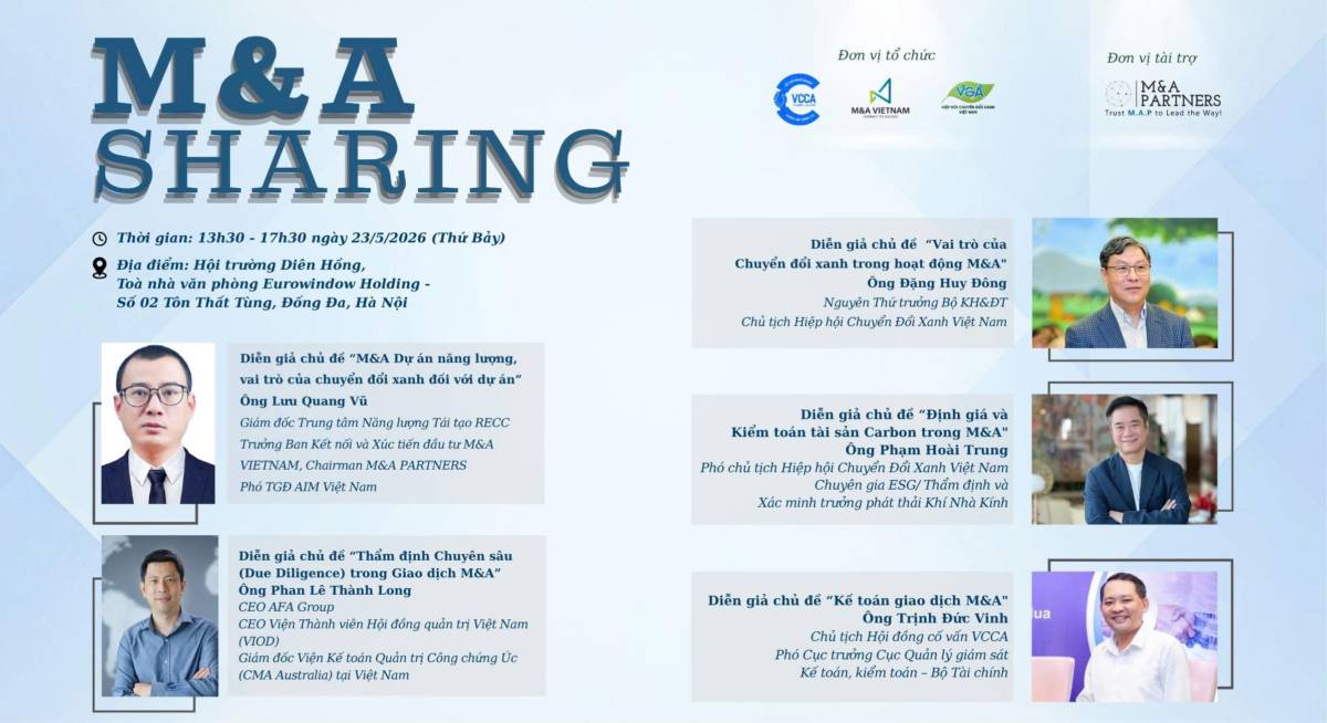 M&A SHARING 23.05.2026 - CẦU NỐI TRI THỨC – ĐỘNG LỰC TĂNG TRƯỞNG. ---. M&A SHARING với tiêu chí CẦU  ...