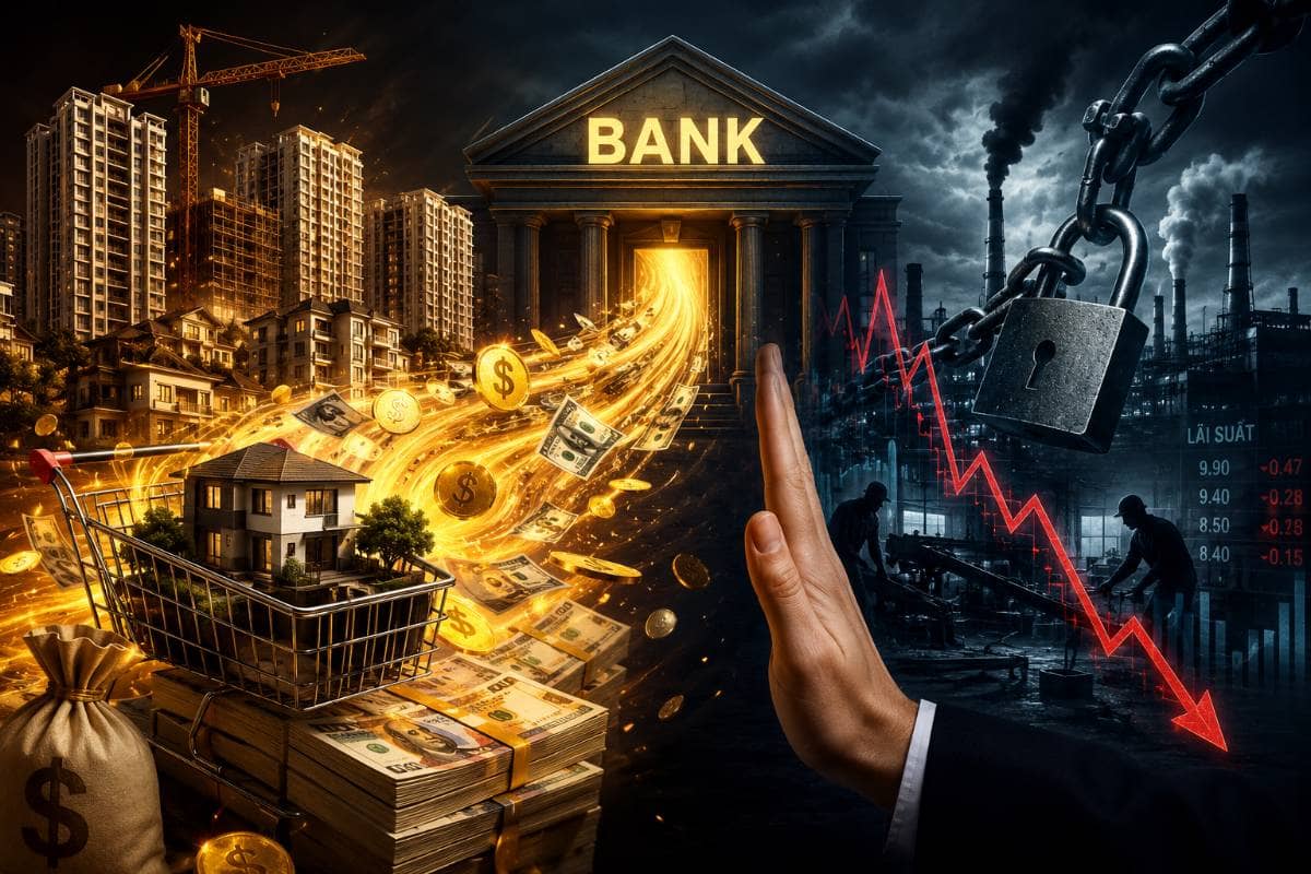 Tiền đang chảy đi đâu? Ngân hàng bơm tín dụng kỷ lục nhưng doanh nghiệp sản xuất vẫn "khát vốn", giá nhà thì tiếp tục tăng!