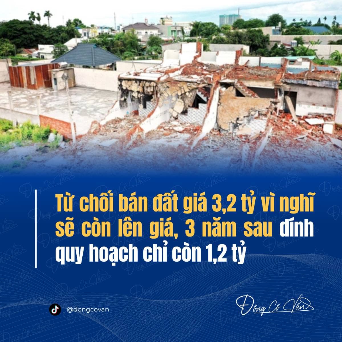“Từ chối bán đất giá 3,2 tỷ vì nghĩ sẽ còn lên giá 3 năm sau dính quy hoạch chỉ còn 1,2 tỷ”