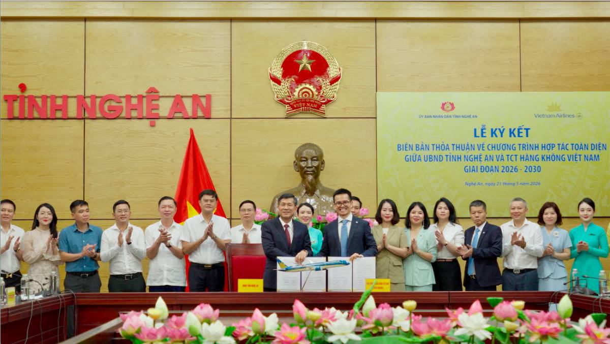 Vietnam Airlines và Nghệ An ký hợp tác chiến lược: Tạo đòn bẩy bứt phá du lịch, giao thương 