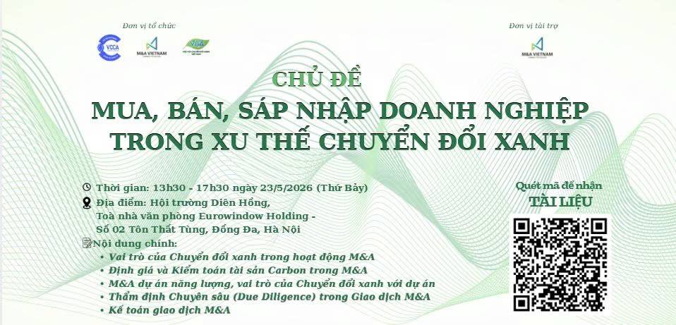 M&A VIETNAM HỢP TÁC CÙNG VCCA. ---. Ngày 23/05/2026, Ban Kết nối và Xúc tiến đầu tư M&A VIETNAM – Cộng  ...