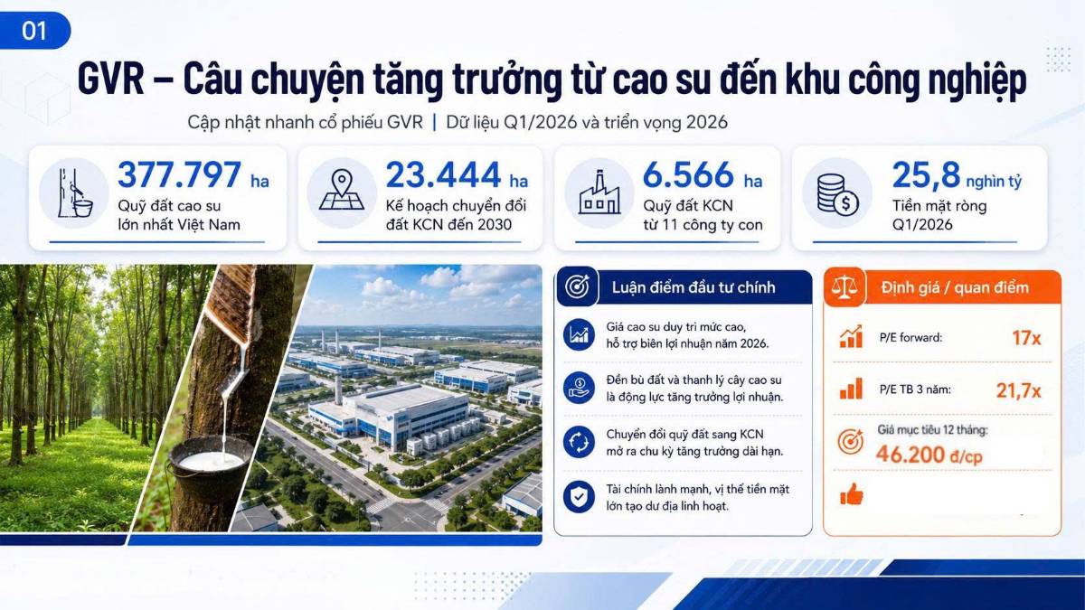 GVR - Đỉnh cao lợi nhuận từ cao su và động lực dài hạn từ bất động sản KCH