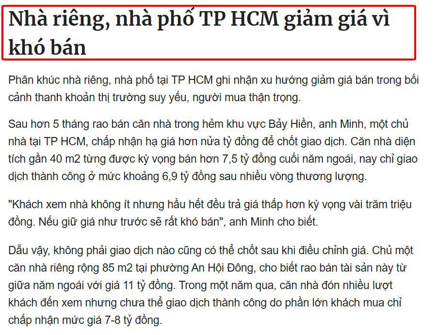 Nhà phố TP. HCM giảm giá, tương lai nào cho thị trường bất động sản?