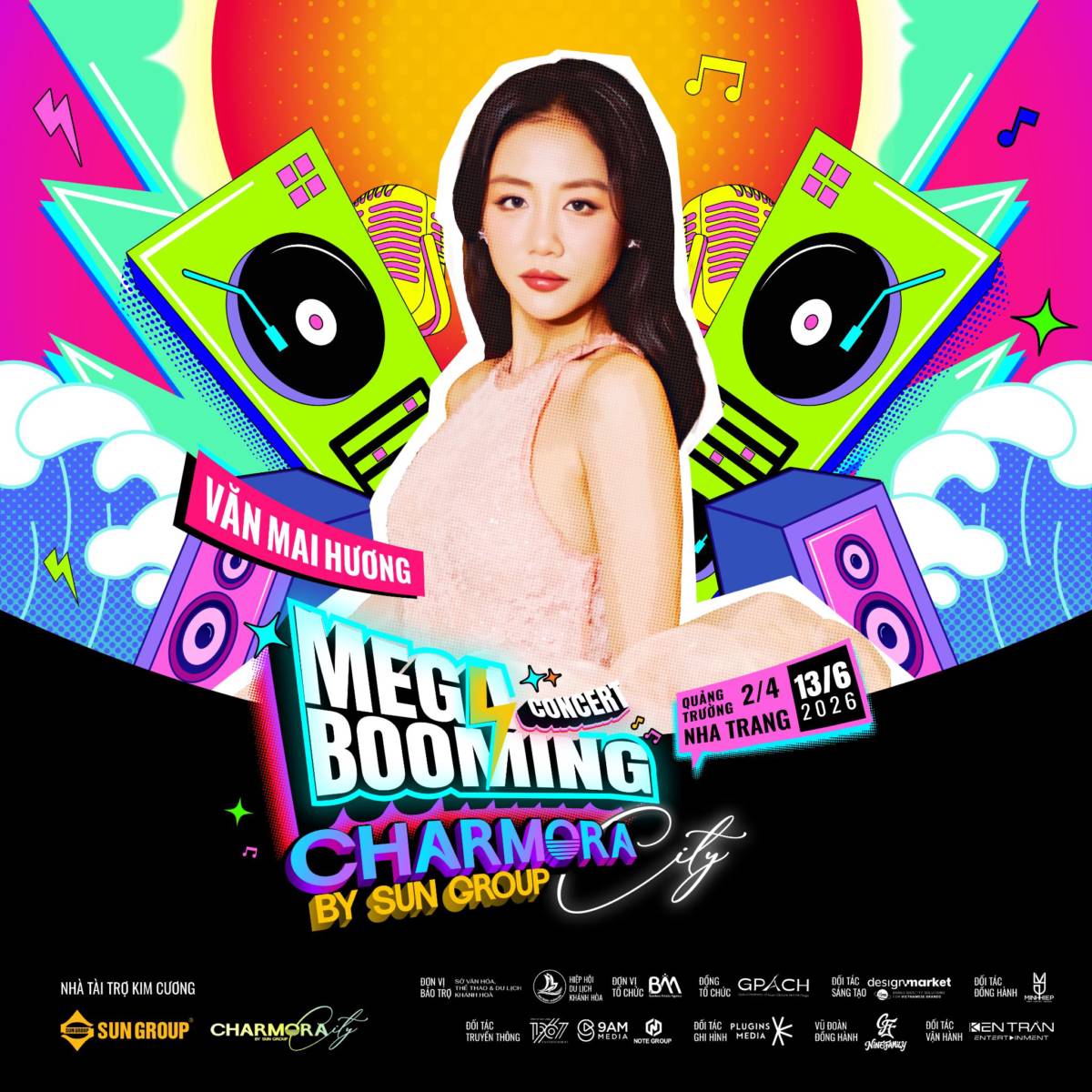Văn Mai Hương, Bùi Công Nam và dàn sao đổ bộ Nha Trang, sẵn sàng cho đêm nhạc Mega Booming - Charmora City ngày 13/6