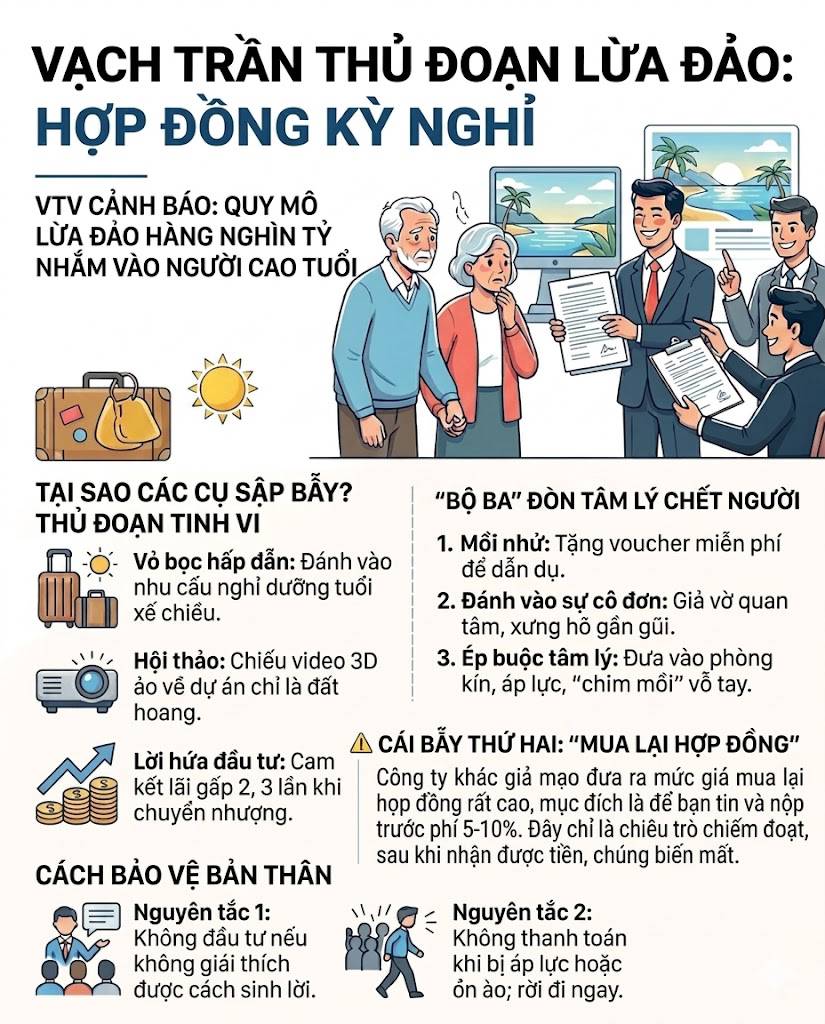 Vạch trần thủ đoạn lừa đảo tinh vi: "Hợp đồng kỳ nghỉ"