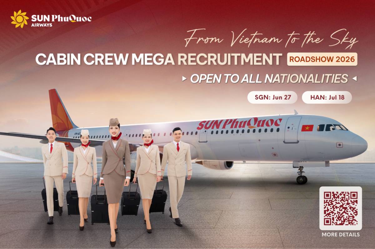 Sun PhuQuoc Airways tuyển 1.000 tiếp viên hàng không, mở cơ hội cho ứng viên toàn cầu