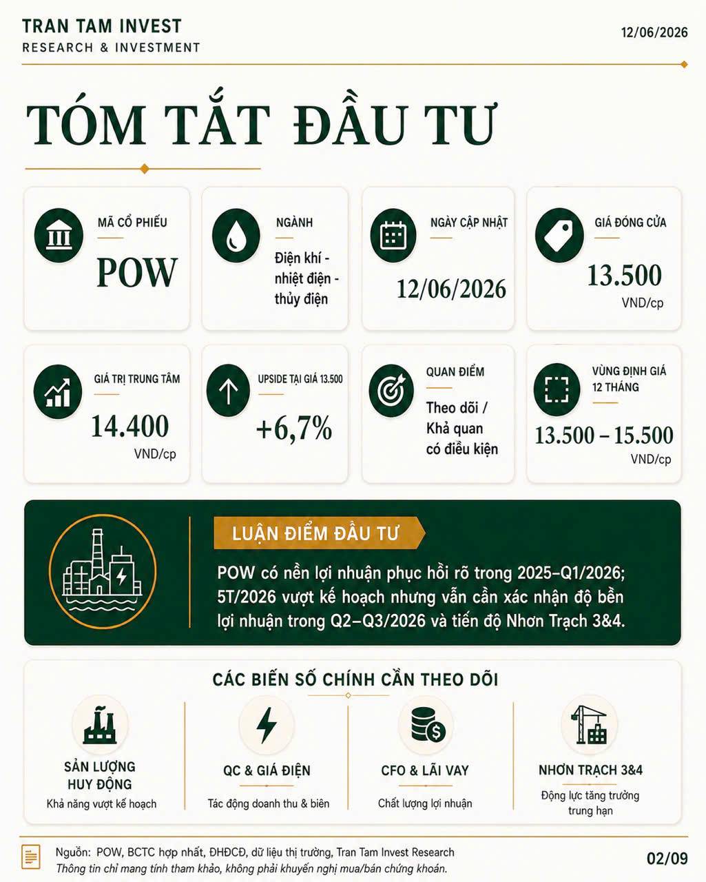 POW – Báo cáo phân tích & định giá 12 tháng