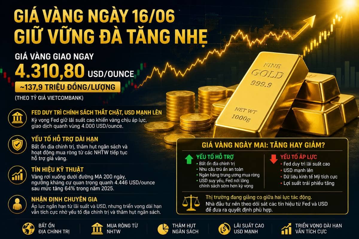 Giá vàng ngày 16/06: Đà tăng chưa dừng lại, liệu mốc đỉnh mới có xuất hiện?. Thị trường vàng thế giới  ...