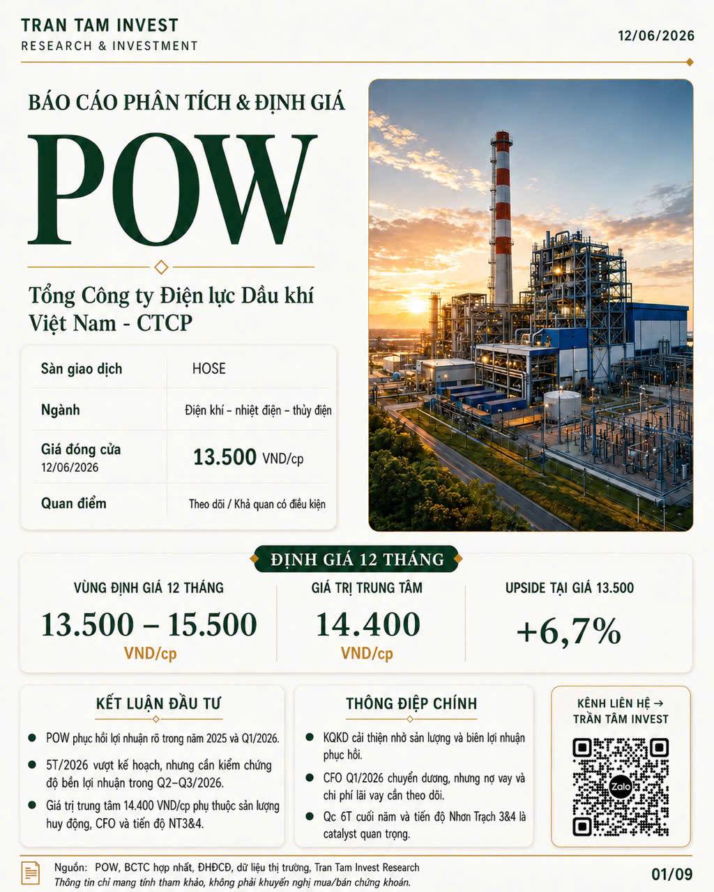POW – Báo cáo phân tích & định giá 12 tháng