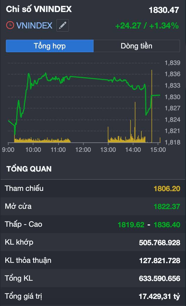 VN-INDEX vượt 1.830 điểm nhưng 205 cổ phiếu giảm giá: Thị trường đang khoẻ hơn hay chỉ là "ảo giác" từ nhóm VIN?
