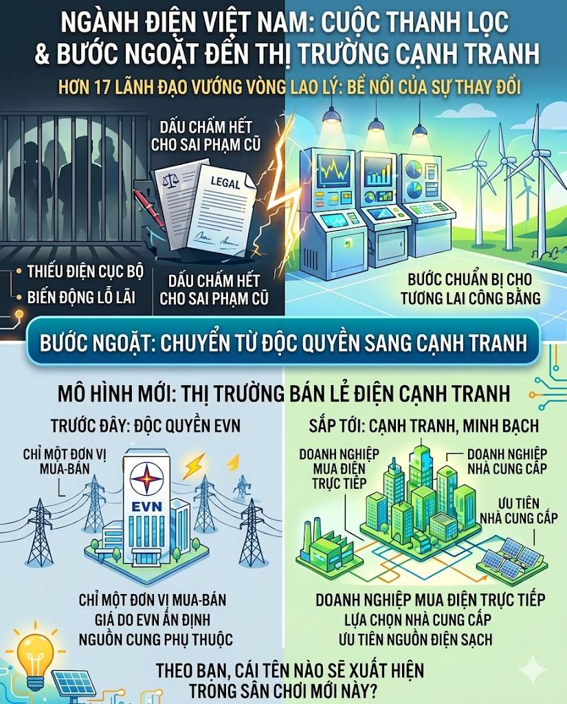 Ngành điện Việt Nam: Cuộc thanh lọc và bước ngoặt hướng tới thị trường cạnh tranh