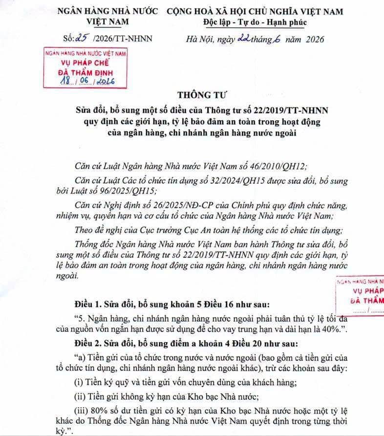 Chính thức NHNN nâng tỉ lệ tối đa của nguồn vốn ngắn hạn cho vay trung và dài hạn từ 30% lên 40%!. Có  ...