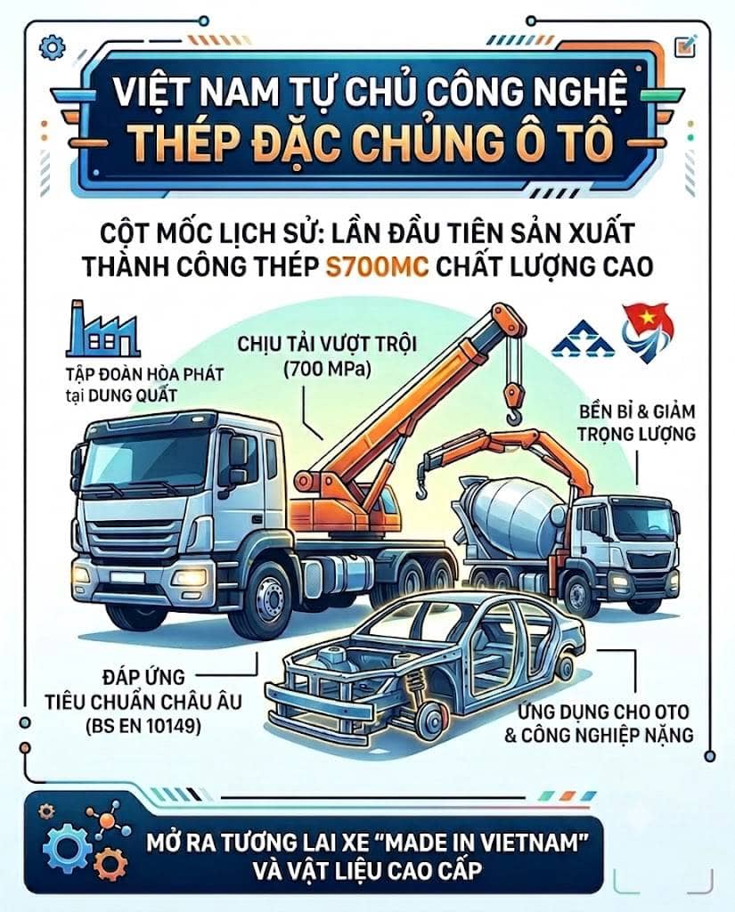 Thép chuyên dụng cho ngành ô tô và công nghiệp nặng  "Made in Vietnam"