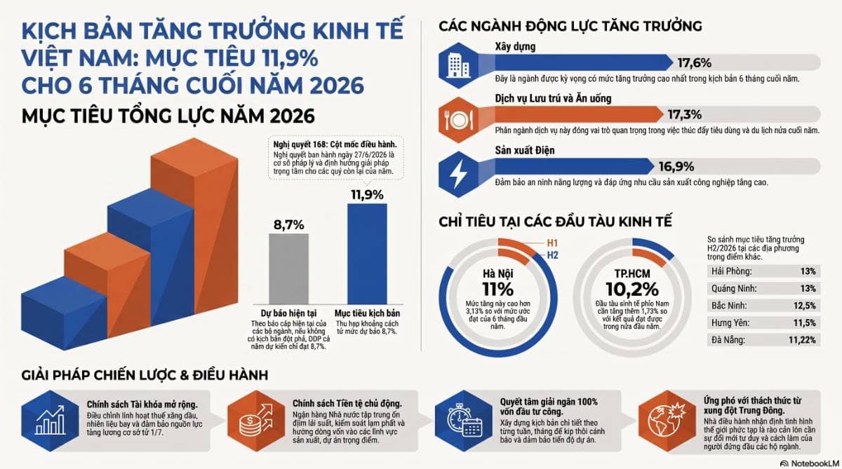 Mục tiêu GDP 11,9% nửa cuối năm: Tăng trưởng cao đi kèm áp lực điều hành lớn