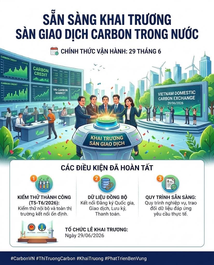 Sẵn sàng khai trương sàn giao dịch carbon trong nước