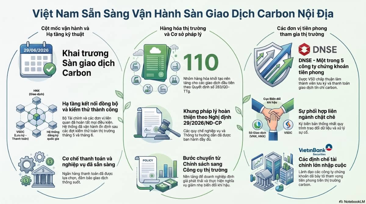 Sàn carbon vận hành: Việt Nam bước vào thị trường hóa quyền phát thải