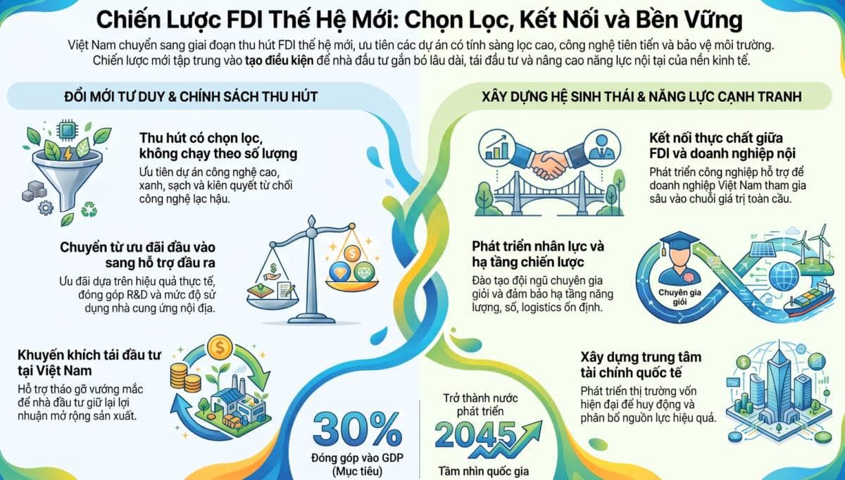 Định hướng mới trong thu hút FDI: Nâng tầm vị thế và kiến tạo hệ sinh thái bền vững