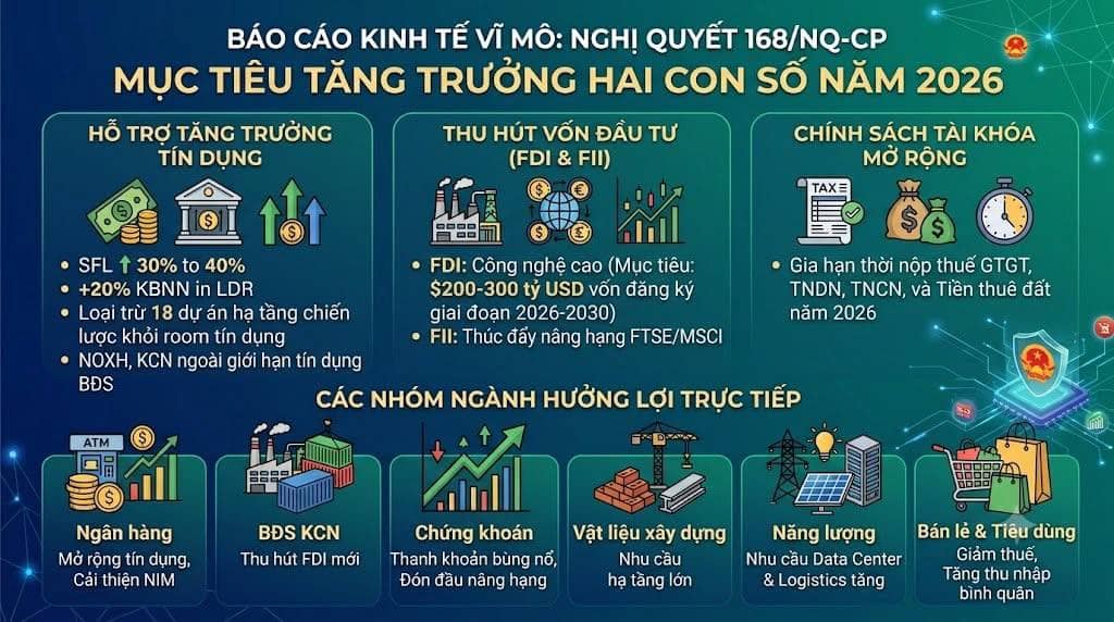 Nhằm đạt mục tiêu tăng trưởng hai con số trong thời điểm cuối năm 2026, Chính phủ đã ban hành Nghị quyết  ...