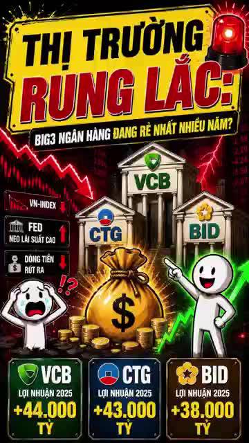 Thị trường rung lắc: Big3 ngân hàng đang rẻ nhất nhiều năm?