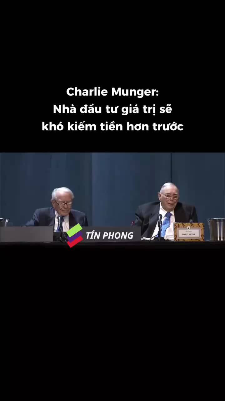 Charlie Munger: Nhà đầu tư giá trị sẽ khó kiếm tiền hơn trước

Charlie Munger cho rằng đầu tư giá trị ngày nay khó khăn hơn trước vì ngày càng có nhiều người cùng tìm kiếm những cơ hội tương tự, trong khi số lượng doanh nghiệp thực sự hấp dẫn không còn nhiều như trước. Theo ông, các nhà đầu tư nên chuẩn bị tâm lý rằng mức lợi nhuận trong tương lai có thể sẽ thấp hơn giai đoạn trước...