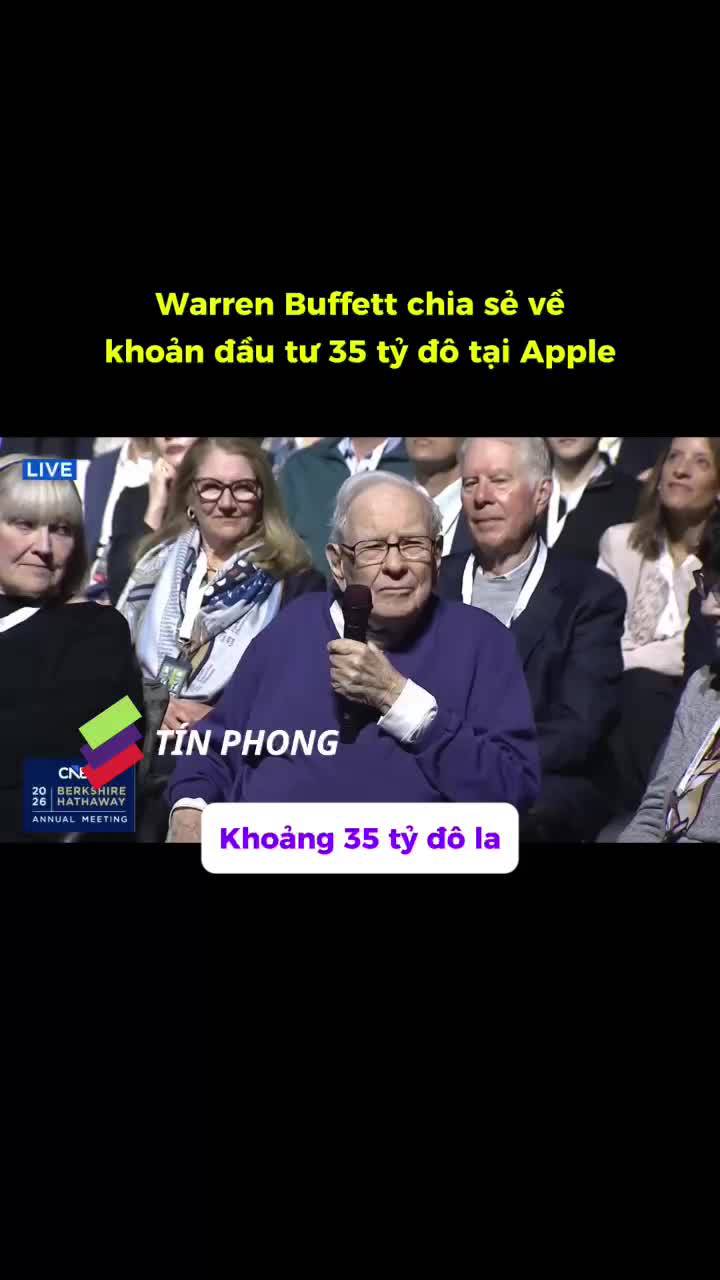 Warren Buffett chia sẻ về về khoản đầu tư 35 tỷ đô tại Apple

Warren Buffett cho biết Berkshire Hathaway đã đầu tư khoảng 35 tỷ USD vào Apple và xem đó như việc giao vốn cho một đội ngũ quản lý xuất sắc vận hành thay mình. Theo Buffett, cách đầu tư lý tưởng nhất là tìm được những doanh nghiệp tuyệt vời với ban lãnh đạo giỏi, sau đó để thời gian và năng lực của họ làm phần việc còn lại...