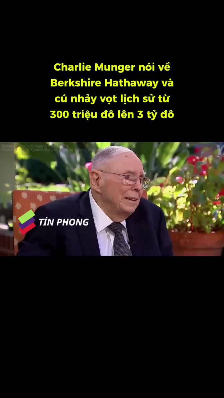 Charlie Munger nói về Berkshire Hathaway và cú nhảy vọt lịch sử từ 300 triệu đô lên 3 tỷ đô

Charlie Munger cho rằng bước ngoặt quan trọng trong lịch sử Berkshire là giai đoạn công ty tăng trưởng từ 300 triệu USD lên 3 tỷ USD giá trị tài sản. Thành công đó đến từ hàng loạt khoản đầu tư như Blue Chip Stamps, See's Candy, Buffalo News và mảng bảo hiểm những năm đầu dưới sự điều hành của Ajit Jain...