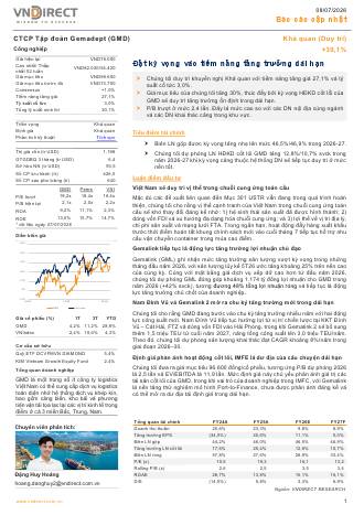 GMD: Khuyến nghị KHẢ QUAN với giá mục tiêu 96,600 đồng/cổ phiếu