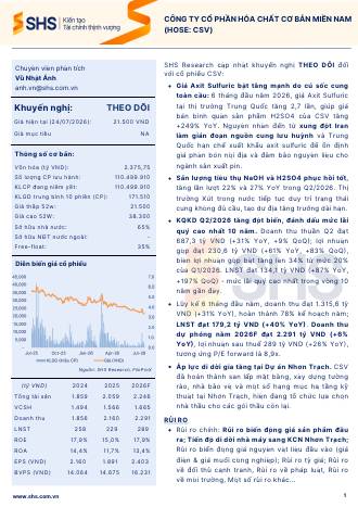 CSV: Báo cáo cập nhật KQKD Q2/2026