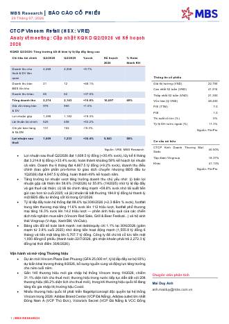 VRE: Báo cáo cập nhật KQKD Q2/2026