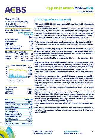 MSN: Báo cáo cập nhật KQKD Q2/2026