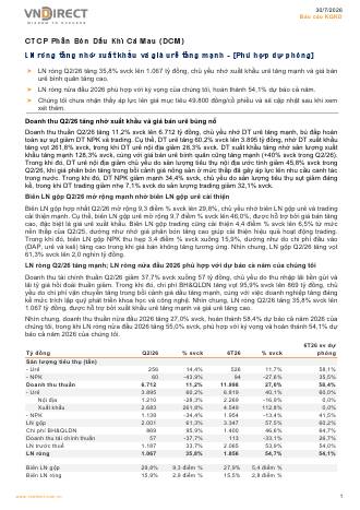 DCM: Báo cáo cập nhật KQKD Q2/2026