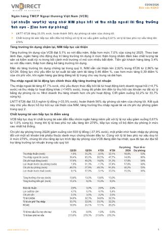 VCB: Báo cáo cập nhật KQKD Q2/2026