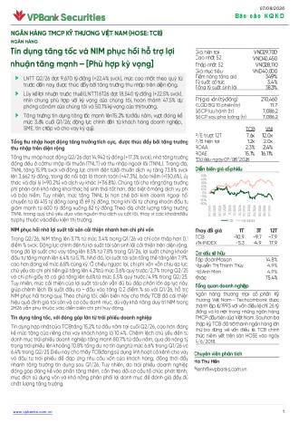 TCB: Báo cáo cập nhật KQKD Q2/2026