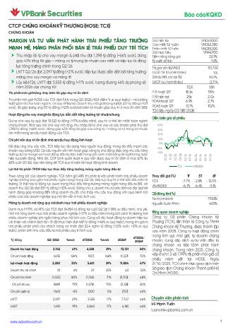 TCX: Báo cáo cập nhật KQKD Q2/2026