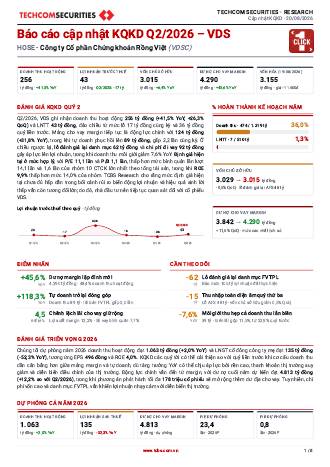VDS: Báo cáo cập nhật KQKD Q2/2026
