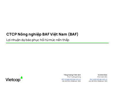BAF: Khuyến nghị PHÙ HỢP THỊ TRƯỜNG với giá mục tiêu 34,488 đồng/cổ phiếu