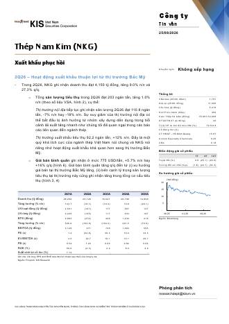 NKG: Báo cáo cập nhật KQKD Q2/2026
