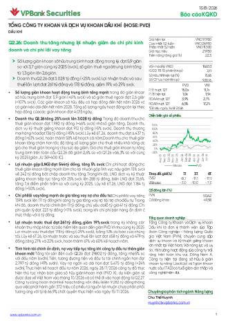 PVD: Báo cáo cập nhật KQKD Q2/2026