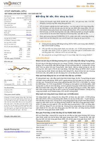 VPL: Khuyến nghị KHẢ QUAN với giá mục tiêu 119,700 đồng/cổ phiếu