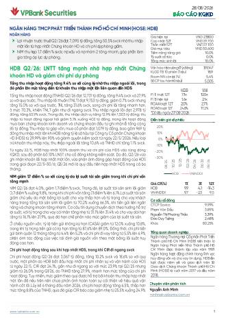 HDB: Báo cáo cập nhật KQKD Q2/2026